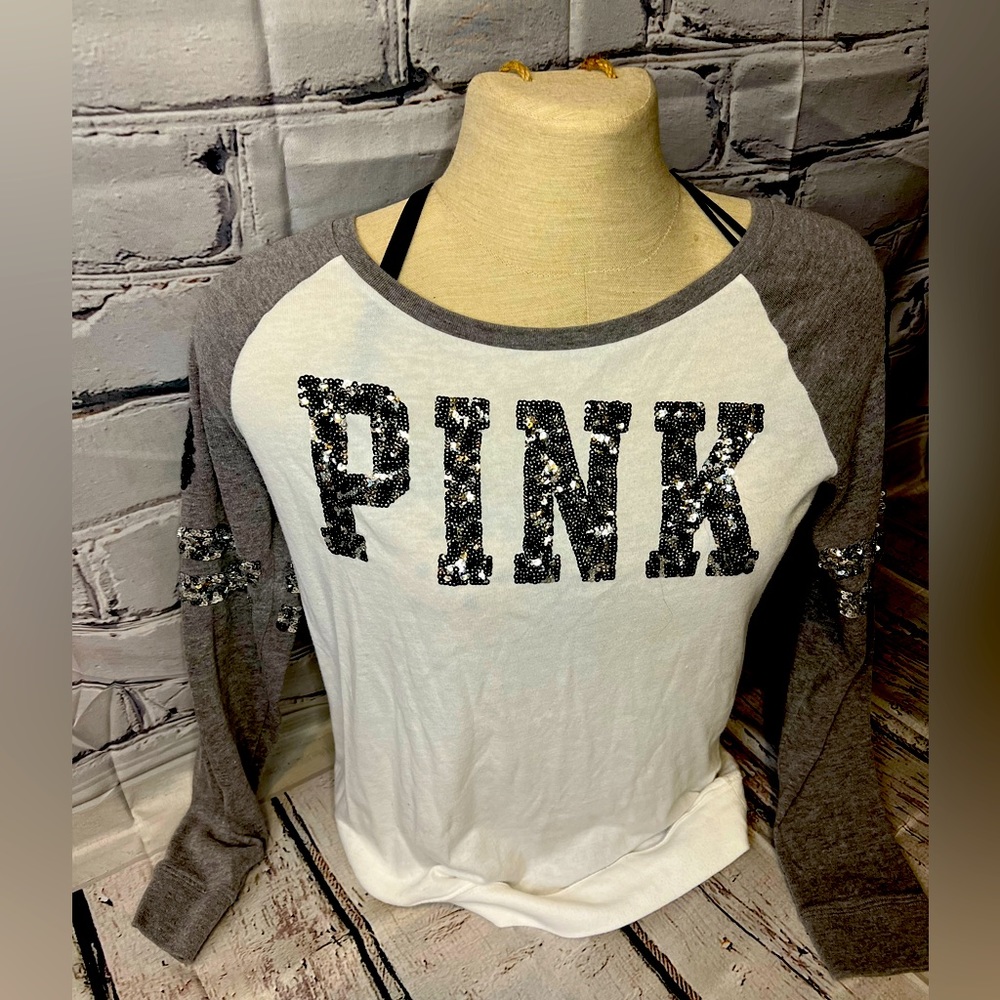 Victoria’s Secret Pink Long Sleeve Bling Shirt Small